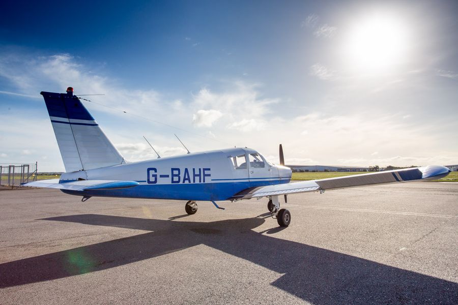 Piper PA-28 G-BAHF on the apron