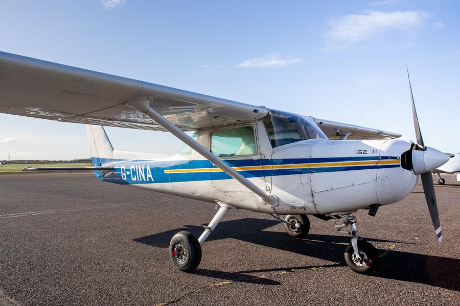 Cessna 152 G-CINA on the apron